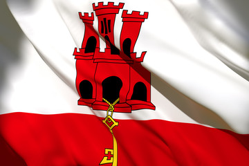 Gibraltar flag waving