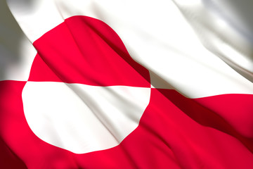 Greenland flag waving