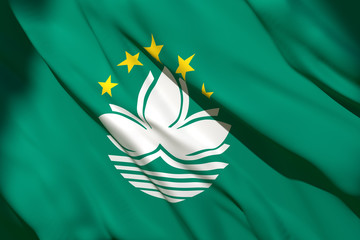 Macau flag waving