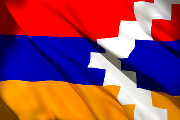 Nagorno-Karabakh flag waving