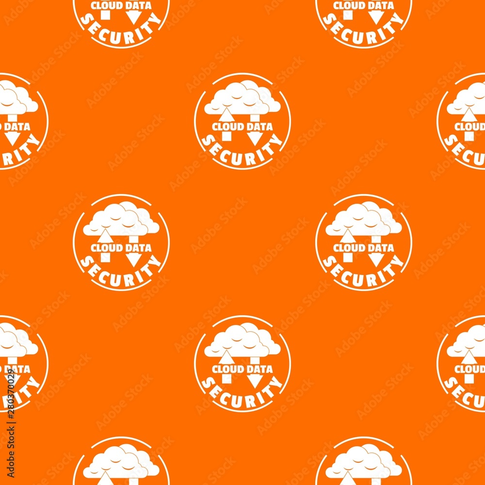 Poster cloud data security pattern vector orange for any web design best