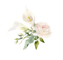 Beautiful handpainted watercolor floral arrangement - 280370004