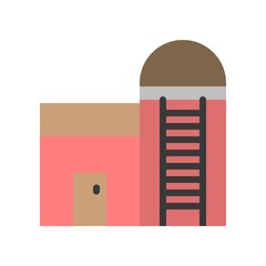 residential house property exterior view building flat design icon.