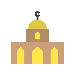holly religious Islamic mosque for Muslims building flat design icon.