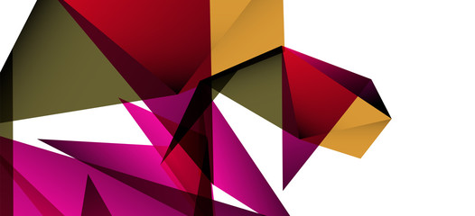 Vintage abstract template with triangle mosaic composition vecton white background. Simple design background. Modern flat design. Beautiful vector pattern.