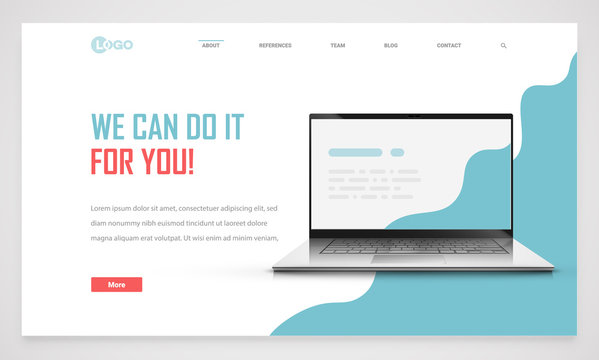 Clean and modern website template, vector illustration