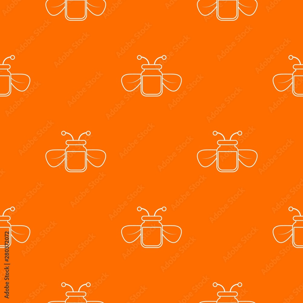 Poster jar of bee honey pattern vector orange for any web design best