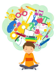Stickman Teen Guy Yoga Education Illustration