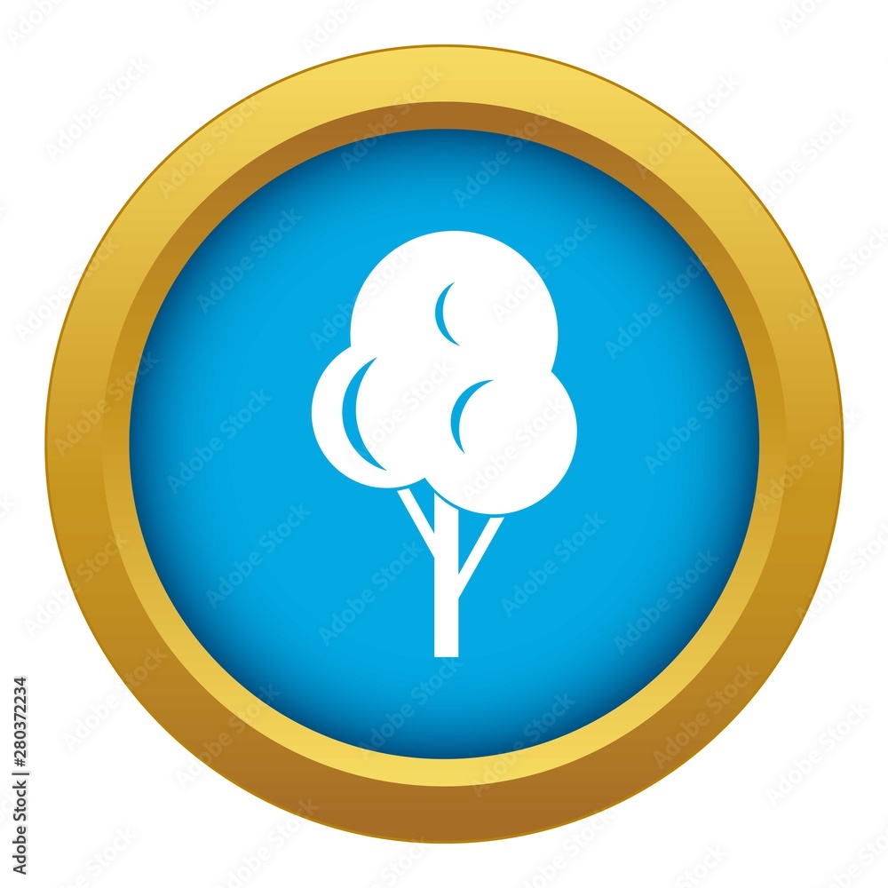Poster autumn tree icon blue vector isolated on white background for any design