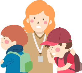 Kids Boys Student Conflict Teacher Cry