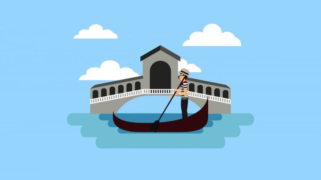 Venice and Rome monuments animation