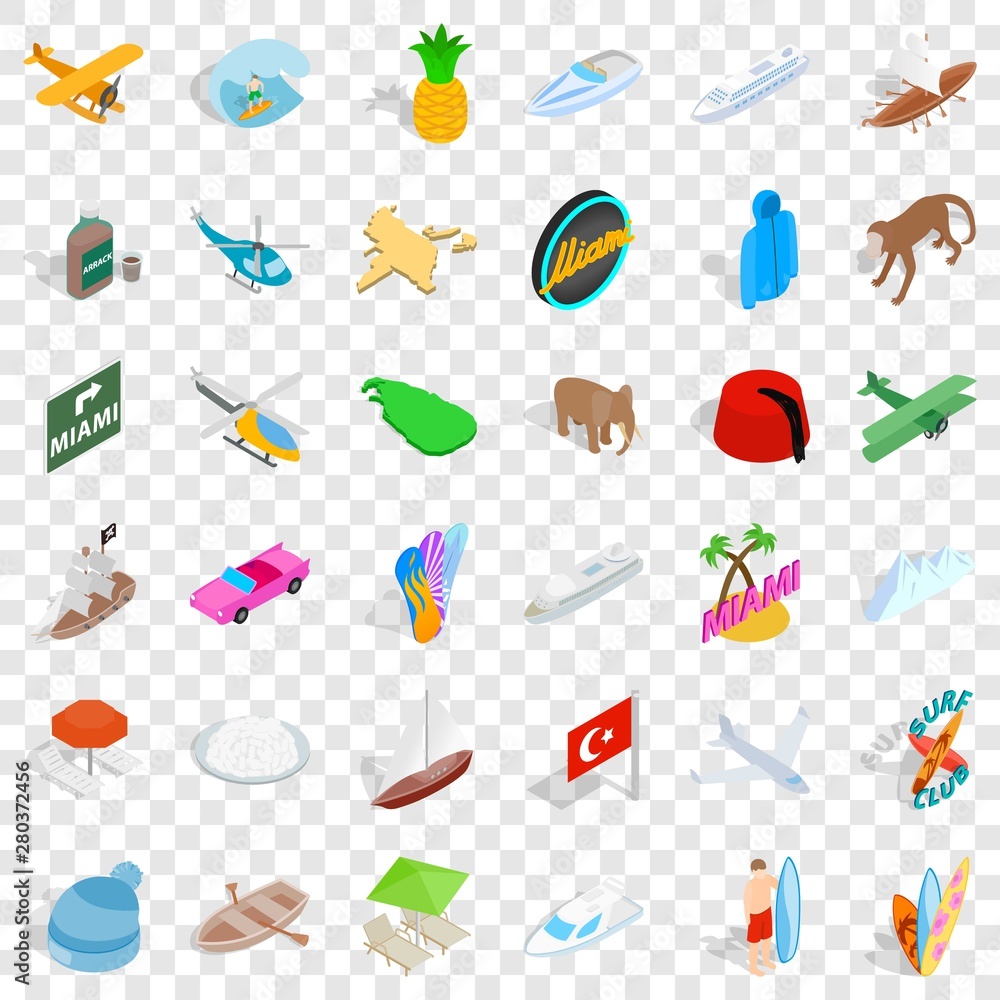 Aufkleber experience icons set. isometric style of 36 experience vector icons for web for any design