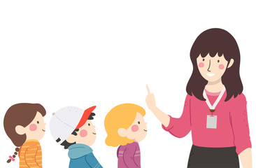 Kids Listen Teacher Instruction Illustration