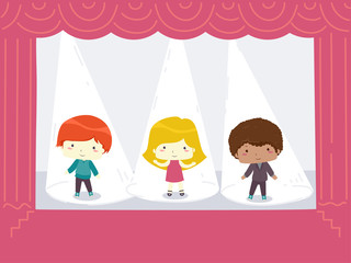 Fototapeta premium Kids Spotlights Stage Illustration