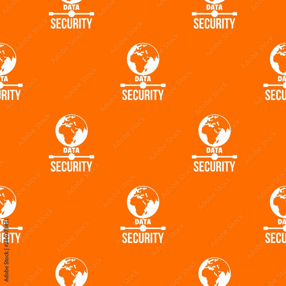 Poster global data security pattern vector orange for any web design best