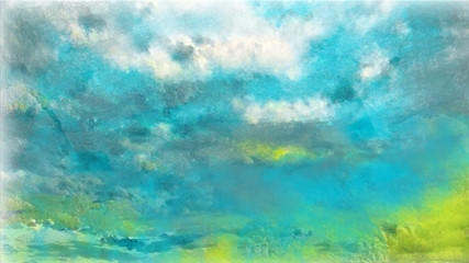 Abstract watercolor image of the blue sky before a thunderstorm