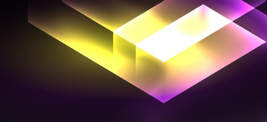 Obraz premium Shiny hexagon neon template. Futuristic digital technology concept. Vector abstract graphic design.