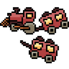 Obraz premium vector pixel art train toy