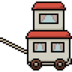 vector pixel art house moving