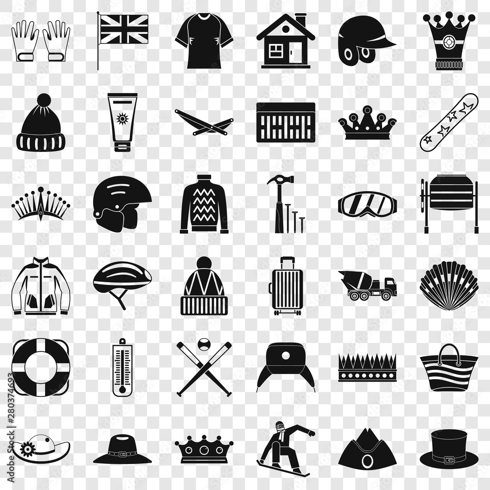 Aufkleber warming icons set. simple style of 36 warming vector icons for web for any design
