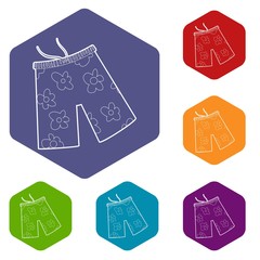 Shorts for swimming icon. Isometric 3d illustration of shorts for swimming vector icon for web