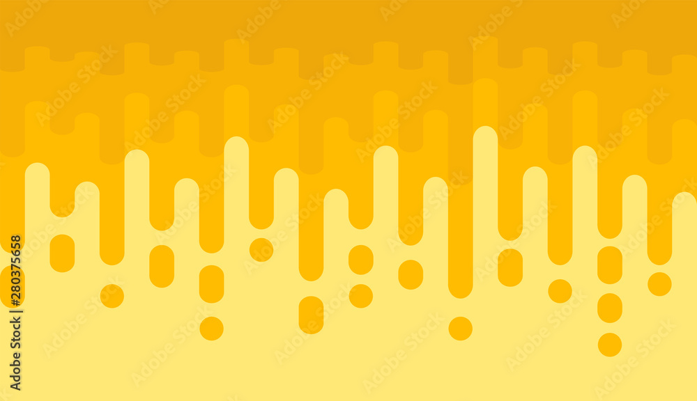 Wall mural seamless pattern of honey drop. yellow background with rounded lines.