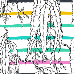 Tropical, modern stripes motif