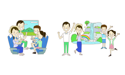 イラスト：家族旅行