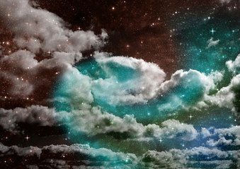 galaxy in a free space. 3D rendering