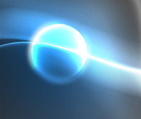 Dark space with shiny neon light motion waves. Abstract concept graphic element. Vector neon background. Technology background