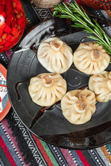  The national Georgian dish is khinkali. Steamed dough, veal, spread with butter sauce. National cuisine