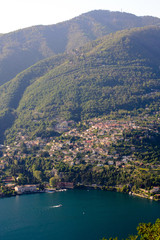 Fototapeta na wymiar Landscape view of Como lake and the surrounding mountains