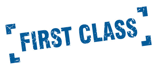 first class stamp. first class square grunge sign. first class