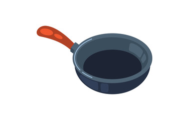 Frying pan vector icon isolated on white background.