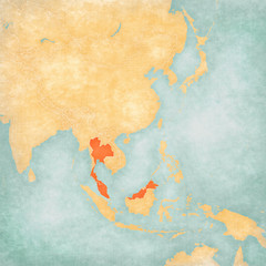 Map of East Asia - Thailand and Malaysia