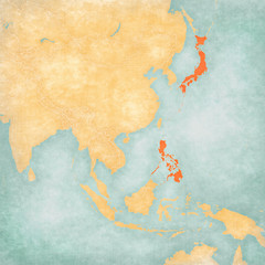 Map of East Asia - Japan and Philippines