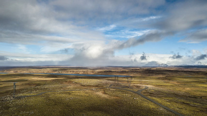 Obraz premium Vue aérienne plaine en Islande