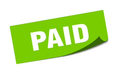 paid sticker. paid square isolated sign. paid