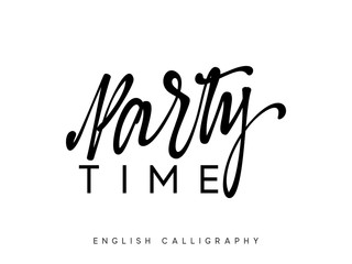 Fototapeta na wymiar Text Magic time. Xmas hand drawn calligraphy lettering