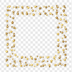 Golden stars isolated on transparent background. vector illustration.
