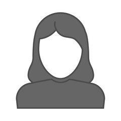 Business woman silhouette profile sign. Vector female flat icon. Women head and face, lady user avatar. Girl office manager illustration.