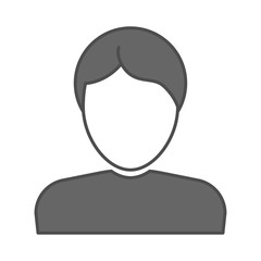 Business man silhouette profile sign. Vector male flat icon. Men head and face, boy user avatar. Office manager illustration.