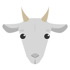 gray goat head vector drawing