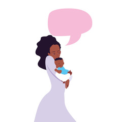 mom carrying his baby in his arms