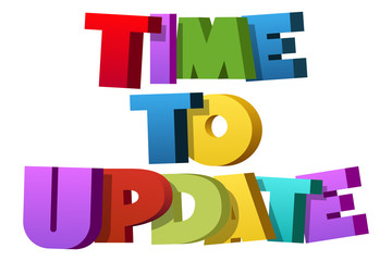 Colorful illustration of "Time to update"