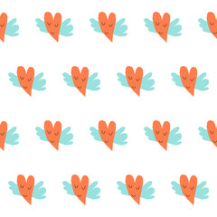 Fototapeta premium Childish paper cut seamless pattern background. Handmade background for school party advertising, kids gift card, wrapping paper, bag print, school wallpaper, educationposter etc.