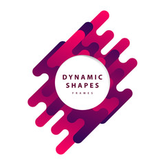 Abstract flat dynamic circle frames background with trendy shapes
