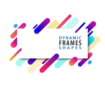 Abstract rectangle frames with dynamic shape template.