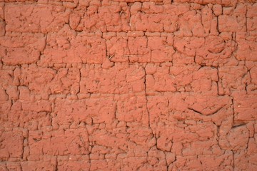 Texture of adobe house in Malanje village