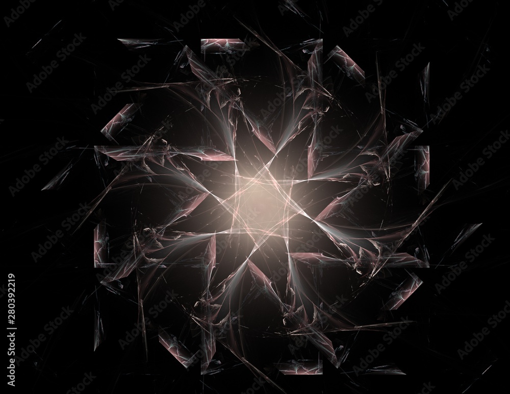 Poster abstract fractal color background with crossing circles and oval. motion illustration.